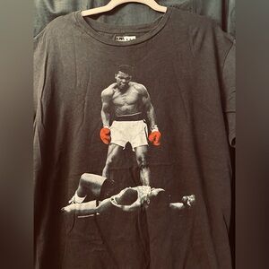 Black Graphic T-Shirt with Red Accents